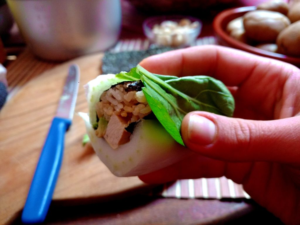 Pak Choi inside out Sushi