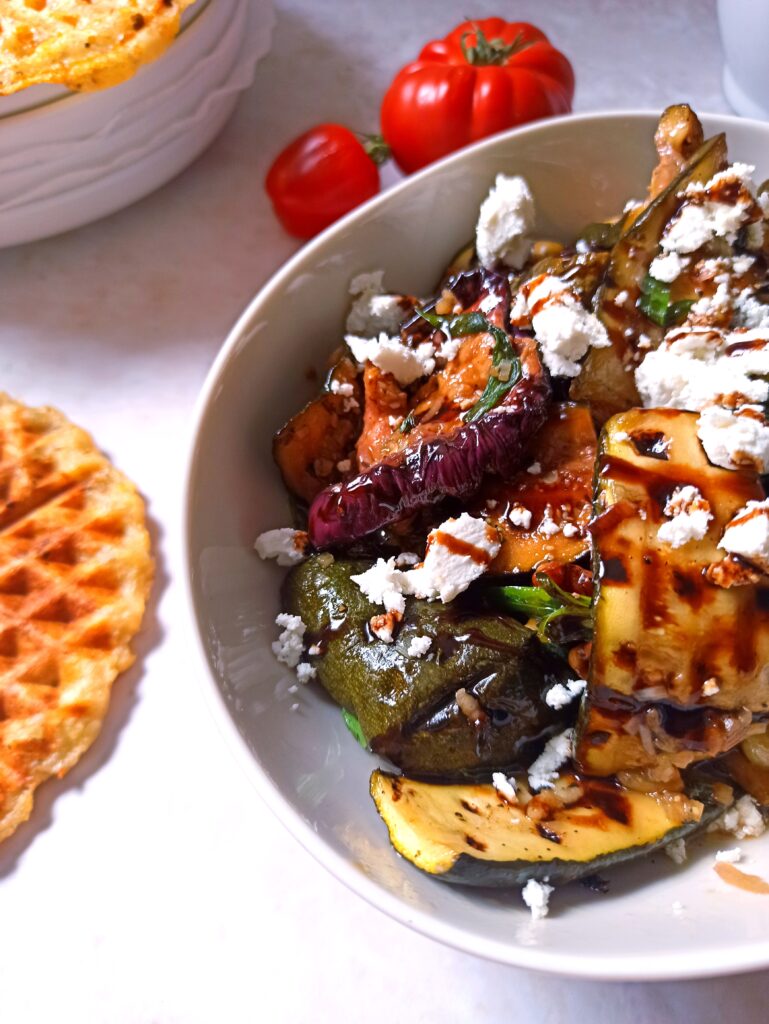 Vegane Gemüse Antipasti aus dem Waffeleisen